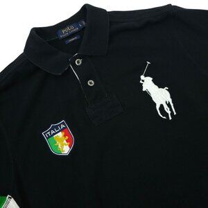 Polo Ralph Lauren Italia Crest Polo Shirt L Custom Fit Vintage 90s Big Pony Logo